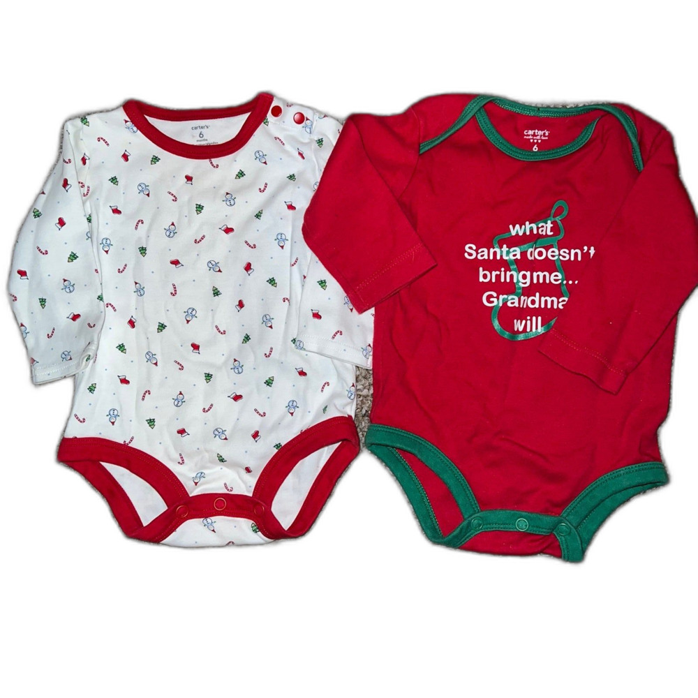 Carters Christmas Long Sleeve Shirts 6 Months